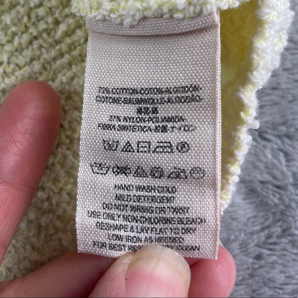 Free People cropped oversized knit short sleeve sweater top cotton blend - Picture 5 of 5